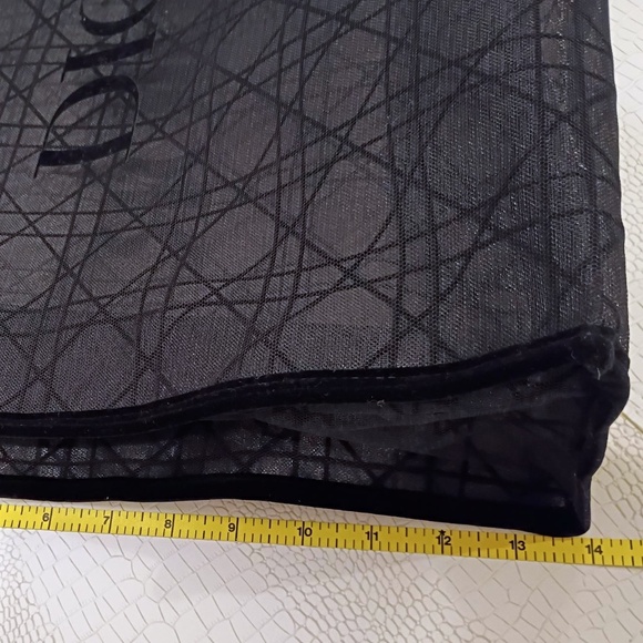 New GWP Christian Dior Beauty Parfums Makeup Black Velvet Mesh Large Tote Bag. - Picture 10 of 11
